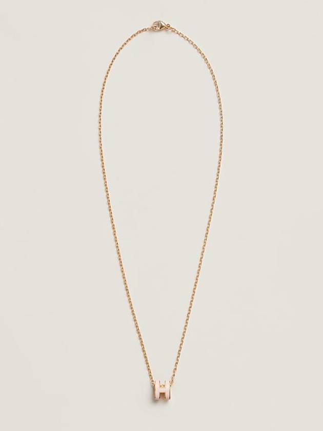 Mini Pop H Pendant Necklace Gold Rose Dragee - HERMES - BALAAN 3