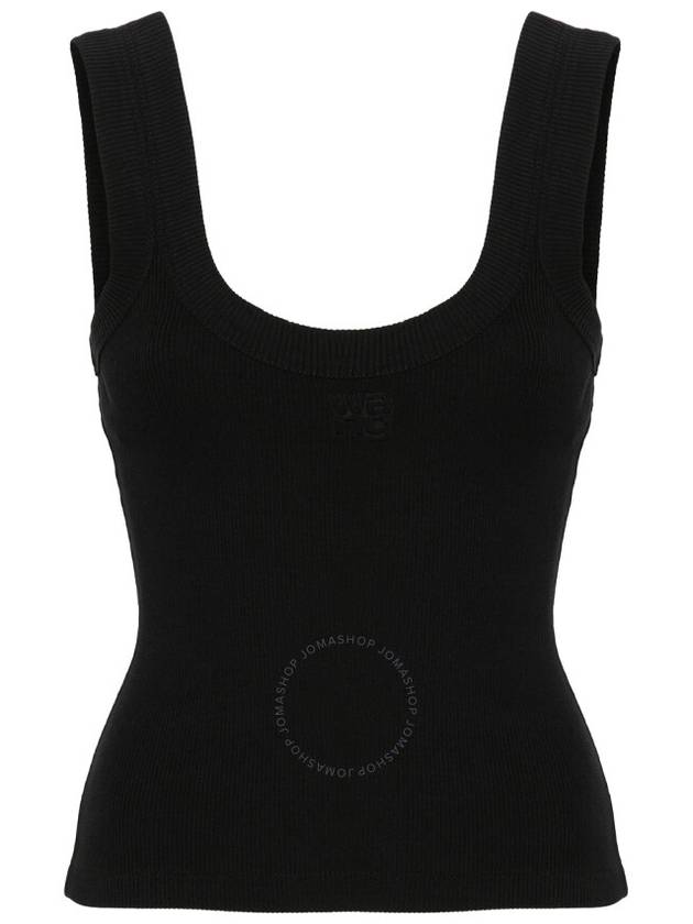 T by Alexander Wang Embossed-Logo Tank Top, Size Medium - ALEXANDER WANG - BALAAN 1