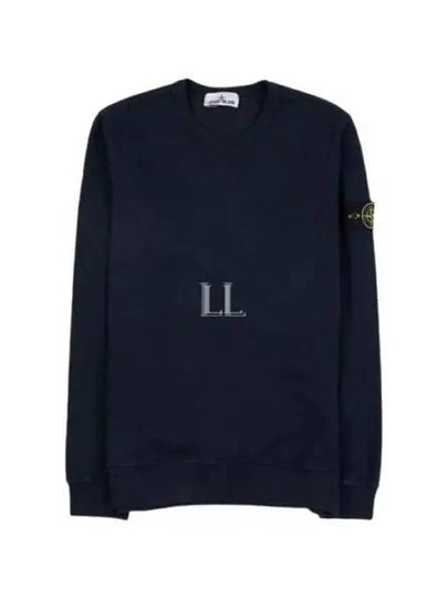 Brushed Cotton Fleece Garment Dyed Crewneck Sweatshirt Navy - STONE ISLAND - BALAAN 2