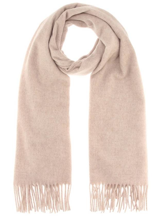 Logo Wool Fringe Scarf Oatmeal Melange - ACNE STUDIOS - BALAAN 5