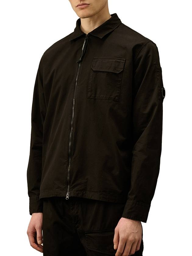 Full Zip Over Long Sleeve Shirt Black - CP COMPANY - BALAAN 3