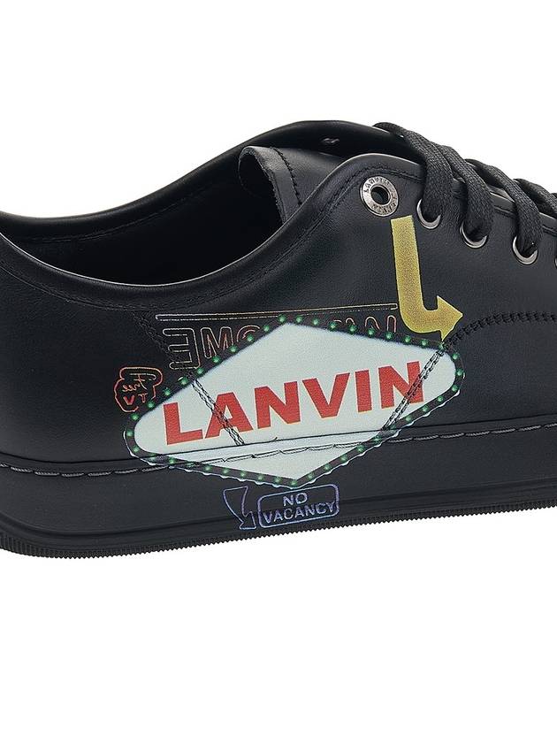 Men's Leather Low Top Sneakers Black - LANVIN - BALAAN 11