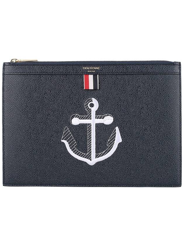 Anchor Document Clutch Bag Navy - THOM BROWNE - BALAAN 3