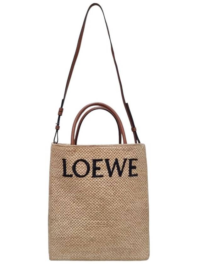 A563R18X02 Standard A4 Raffia Tote Shoulder Bag - LOEWE - BALAAN 5