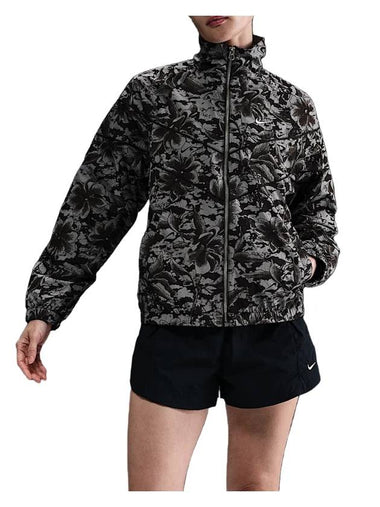 Sportswear Floral Print Woven UV Windbreaker Black - NIKE - BALAAN 1