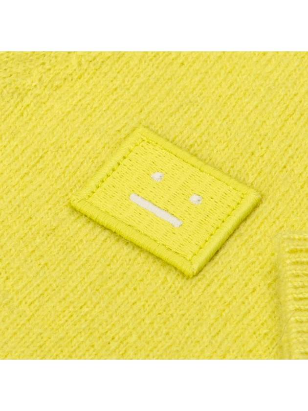 Face Logo V-Neck Cardigan Yellow - ACNE STUDIOS - BALAAN 4