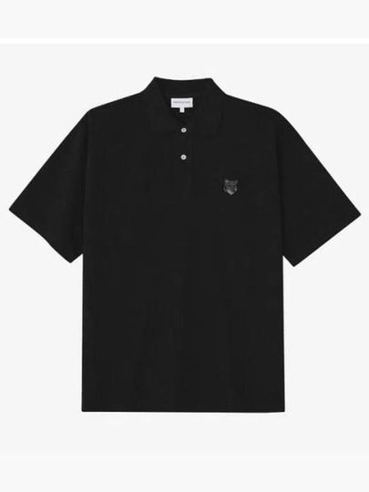 Bold Fox Head Patch Oversized Polo Shirt Black - MAISON KITSUNE - BALAAN 2