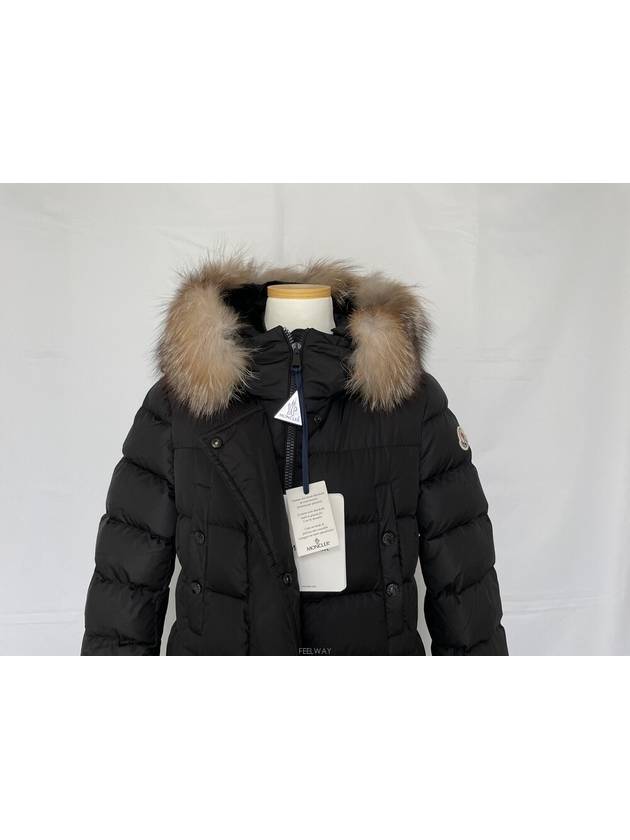 Khloe Fox Fur Long Padding Black - MONCLER - BALAAN 5