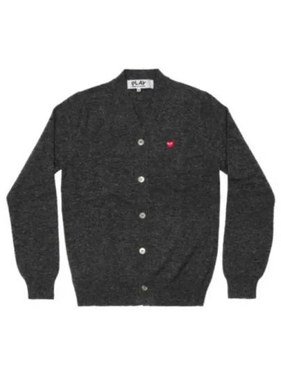 Mini Heart Wappen Wool Cardigan Dark Grey - COMME DES GARCONS - BALAAN 2