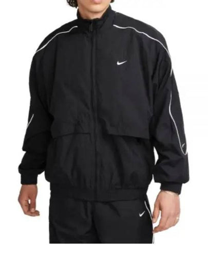 NSW Solo Swoosh Woven Track Jacket Black - NIKE - BALAAN 2