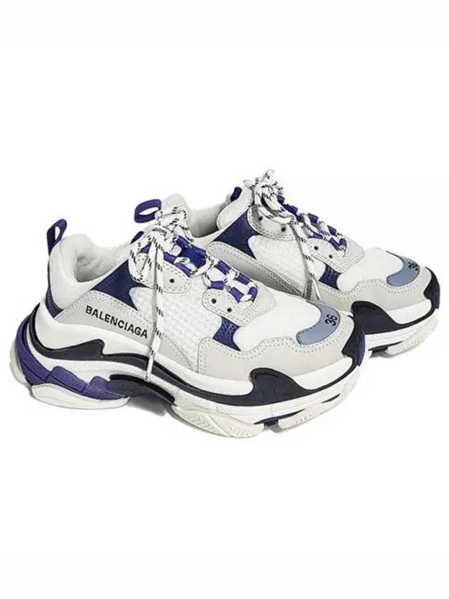 Triple S Trainer Low Top Sneakers White Purple - BALENCIAGA - BALAAN 2