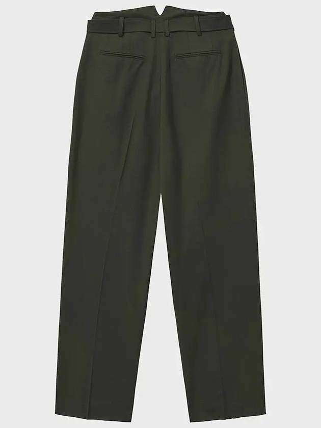 Belted Two-Chin Wide Slacks Khaki - NOIRER FOR WOMEN - BALAAN 4