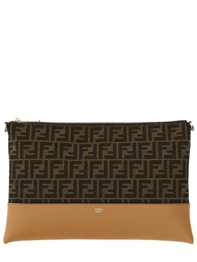 FF Diagonal Leather Cross Bag Brown - FENDI - BALAAN 2