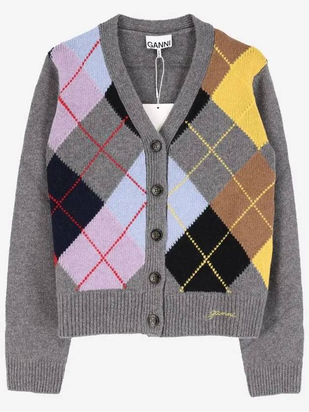 24 ss cardigan WITH argyle pattern K2102 523 B0230970021 - GANNI - BALAAN 2