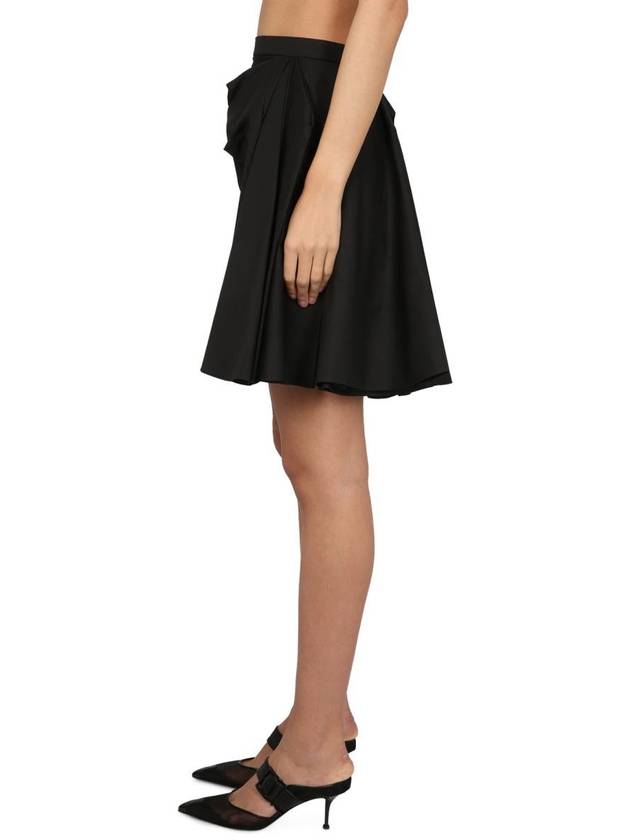 Flared Mini A-Line Skirt Black - ALEXANDER MCQUEEN - BALAAN 4