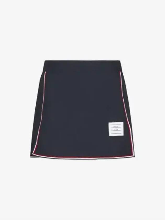 Women's Military Ripstop Framing Mini A-Line Skirt Navy - THOM BROWNE - BALAAN 2