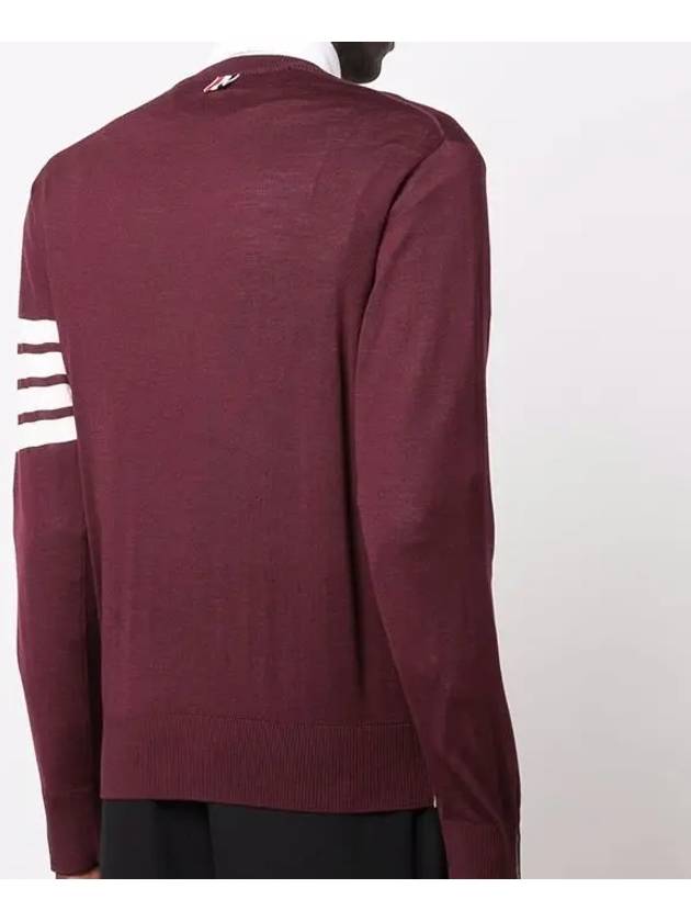 4 Bar Armband Classic Merino Wool Knit Top Burgundy - THOM BROWNE - BALAAN 6