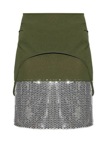 The Attico Sequin Skirt, Women's, Green - THE ATTICO - BALAAN 1