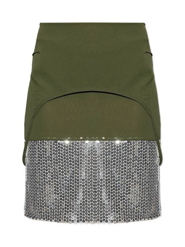 The Attico Sequin Skirt, Women's, Green - THE ATTICO - BALAAN 1