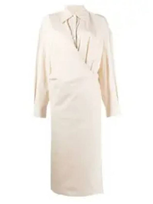 Twisted Cotton Shirt Midi Dress Ivory - LEMAIRE - BALAAN 1