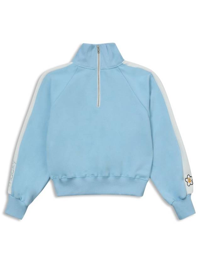 Karina color combination zip-up sweatshirt zip-up long-sleeved T-shirt sky blue MCSS24TS9SB - MACKY - BALAAN 2