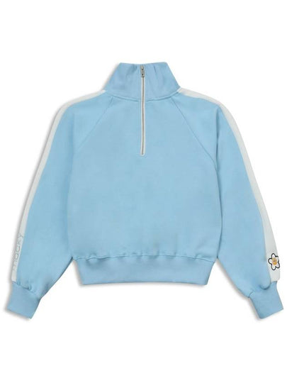 Karina color combination zip-up sweatshirt zip-up long-sleeved T-shirt sky blue MCSS24TS9SB - MACKY - BALAAN 2