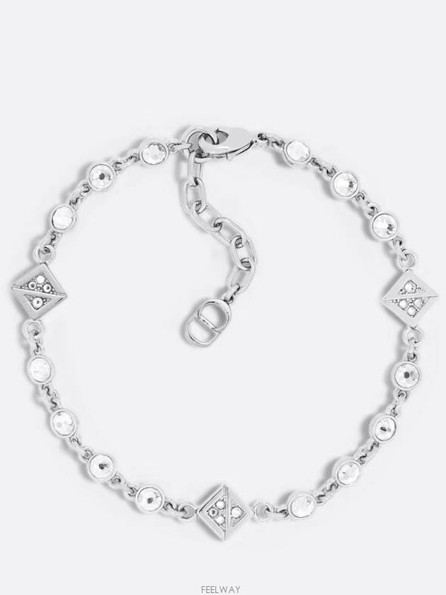 CD Diamond Bracelet Silver Finish Brass White Chris - DIOR - BALAAN 1