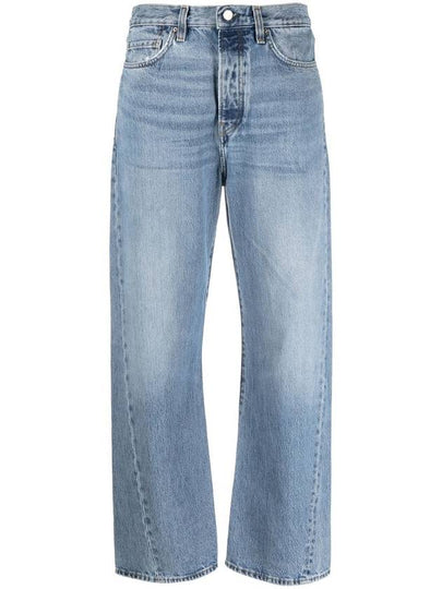 Women's Twisted Seam Denim Straight Jeans Blue - TOTEME - BALAAN 2