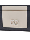 V Logo Leather Card Wallet Ivory - VALENTINO - BALAAN 7