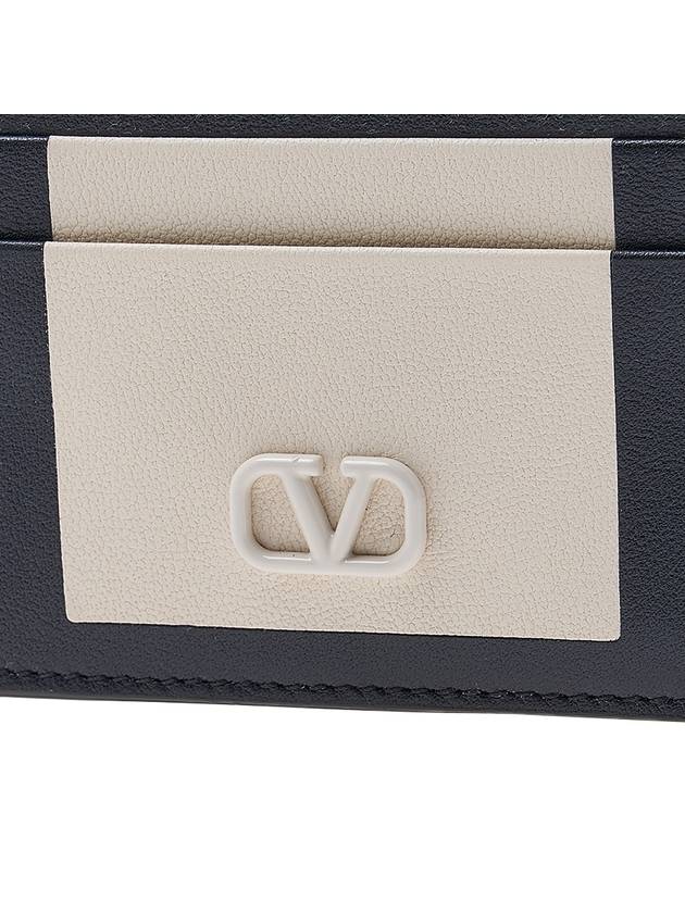 V Logo Leather Card Wallet Ivory - VALENTINO - BALAAN 7