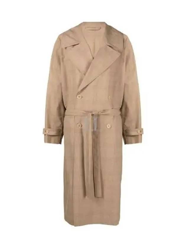 Check Pattern Over Double Breasted Coat Beige - LEMAIRE - BALAAN 2