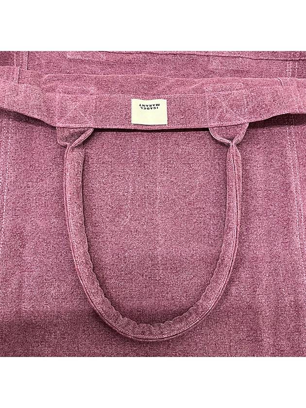 Yenky Logo Washed Cotton Tote Bag Pink - ISABEL MARANT - BALAAN 6