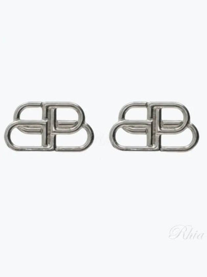 BB Logo Stud Earrings Silver - BALENCIAGA - BALAAN 2