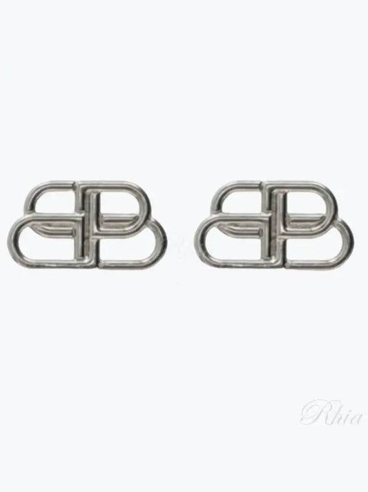 BB Logo Stud Earrings Silver - BALENCIAGA - BALAAN 2