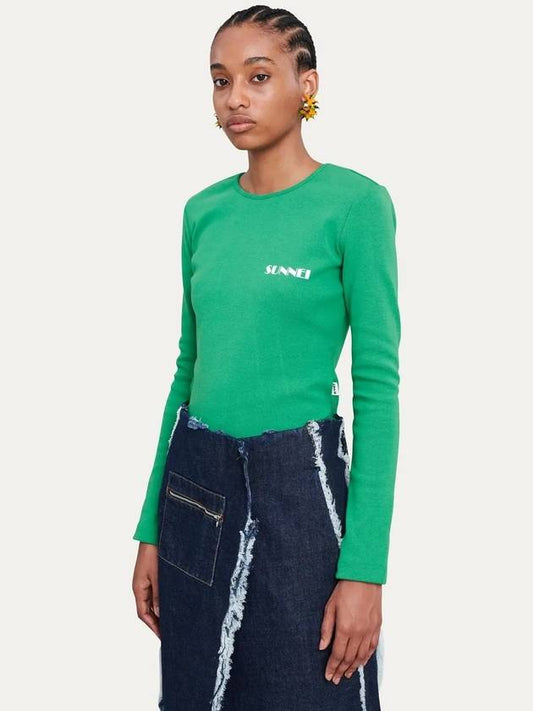 Knit Unisex Mini Logo Ribbed Ribbed Green - SUNNEI - BALAAN 2