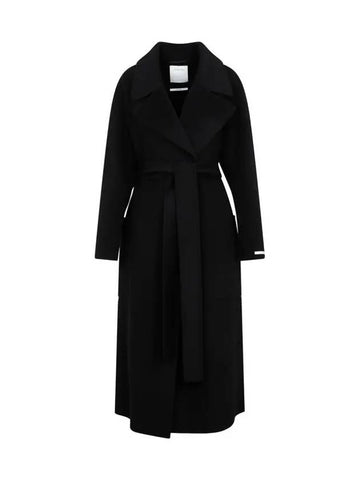 VELENO Belted Wool Coat Black 2320160439 013 - MAX MARA - BALAAN 1