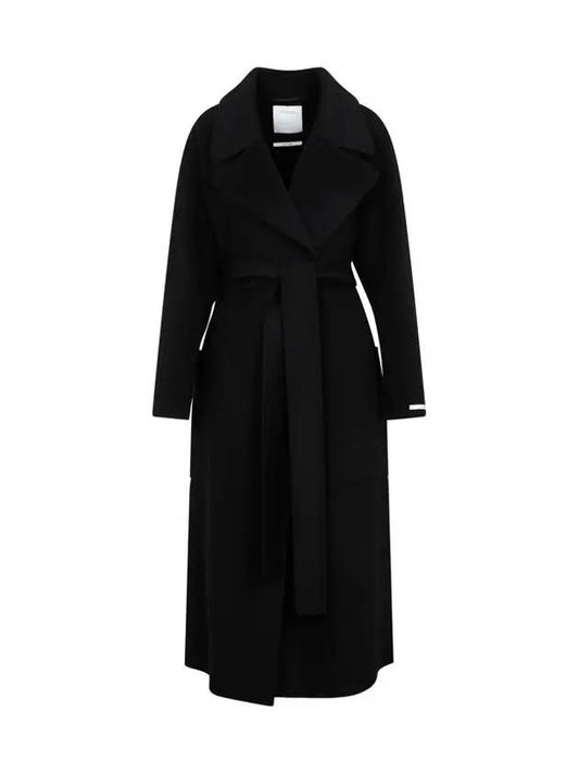 VELENO Belted Wool Coat Black 2320160439 013 - MAX MARA - BALAAN 2