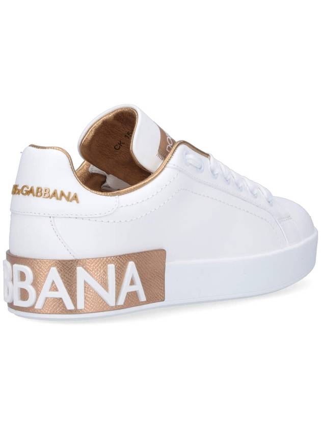 Metallic Logo Low Top Sneakers White - DOLCE&GABBANA - BALAAN 5