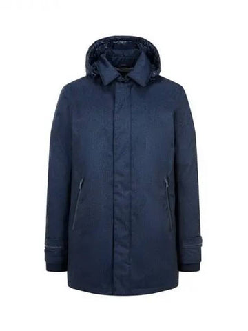 Men s goose down herringbone sub zero coat dark navy 271348 - HERNO - BALAAN 1