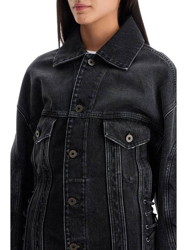 denim jacket with laces - JEAN PAUL GAULTIER - BALAAN 4