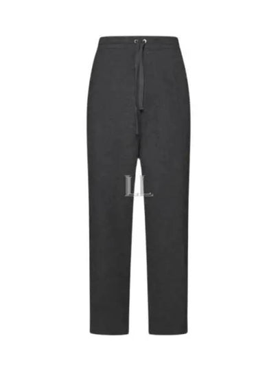 Elastic Waist Viscose Wool Straight Pants Grey - AMI - BALAAN 2