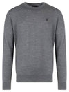 Logo Crew Neck Wool Knit Top Grey - POLO RALPH LAUREN - BALAAN 2