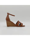 Legend Calfskin Wedge Heels Gold Brown - HERMES - BALAAN 3