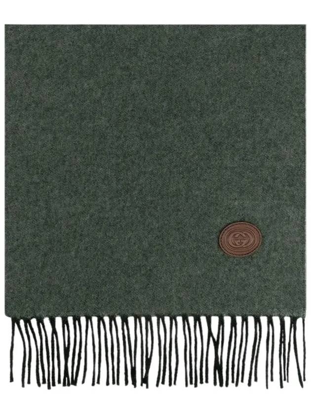 GG cashmere muffler deep green 764388 - GUCCI - BALAAN 4