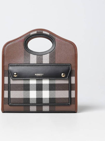 Mini Pocket Tote Bag Brown - BURBERRY - BALAAN 2