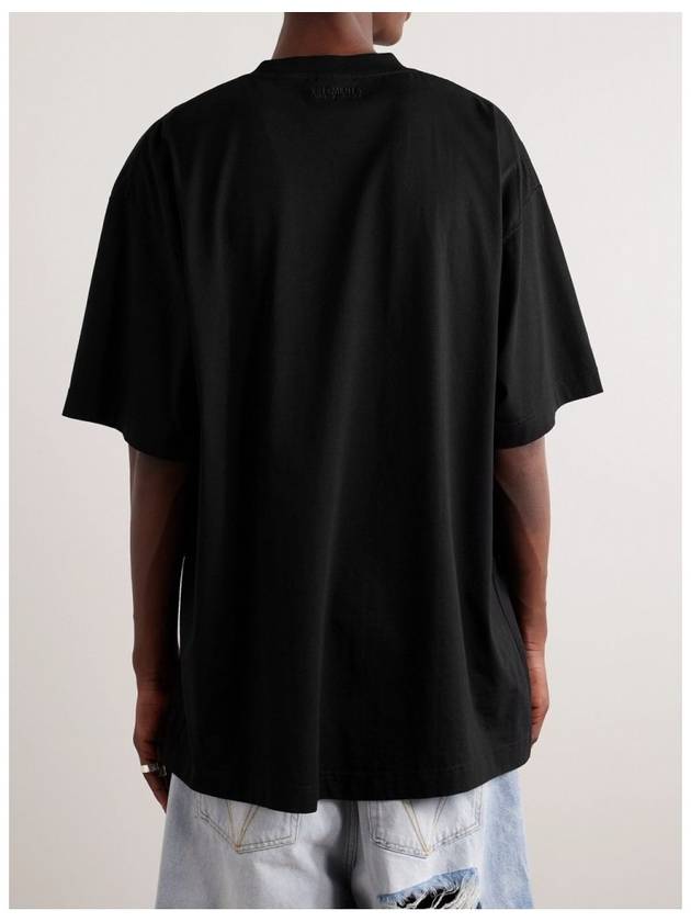 Logo Cotton Jersey Short Sleeve T-Shirt Black - VETEMENTS - BALAAN 8