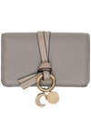 Alphabet Leather Flap Card Wallet Grey - CHLOE - BALAAN 2