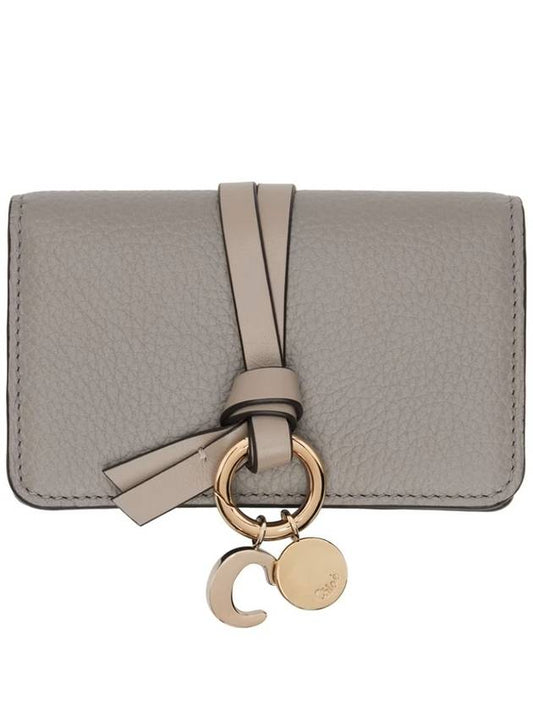 Alphabet Leather Flap Card Wallet Grey - CHLOE - BALAAN 2