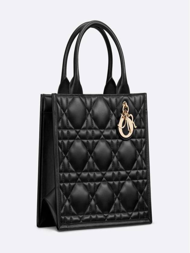 Macrocannage Calfskin Small Book Tote Bag Black - DIOR - BALAAN 5