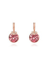 Bella V Round Drop Earrings Pink Rose Gold - SWAROVSKI - BALAAN 3